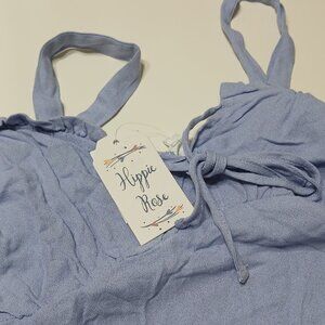 Women's Juniors HIPPIE ROSE Blue Periwinkle Cropped Cami Size- Large/NWT
